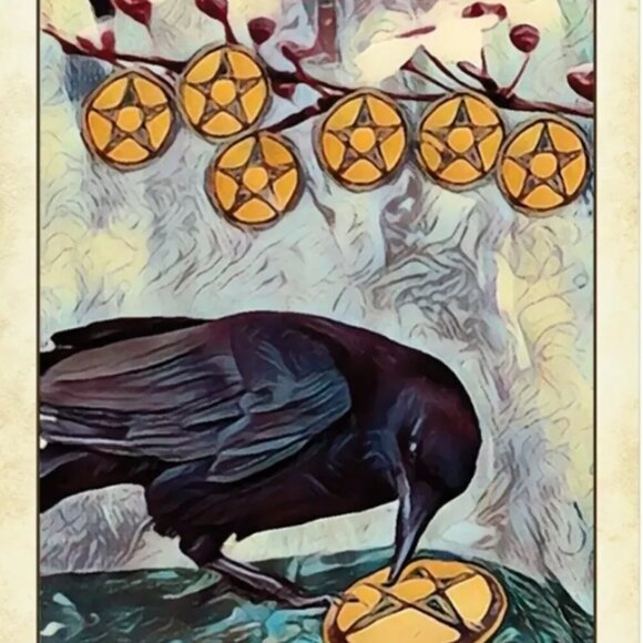 Crow tarot MINI, familiar, pocket size, Rider-Waite, Beginner deck 128 page book - Picture 9 of 10